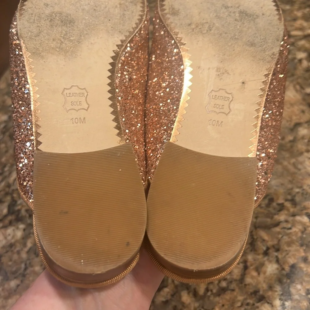 Tory Burch Amelia backless Glitter Mule Size 10M rose gold slide on shoe - Picture 8 of 13